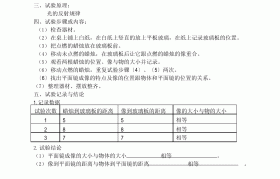 初二物理实验报告!基础实验,规范书写